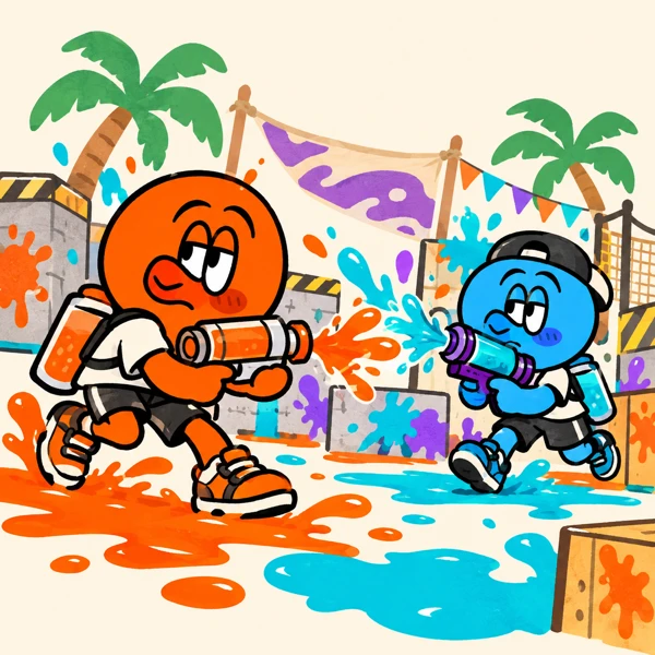 おじタコタイマンの企画イラスト