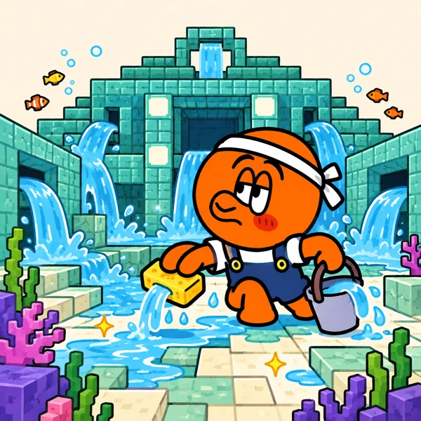 海底神殿水抜きの企画イラスト